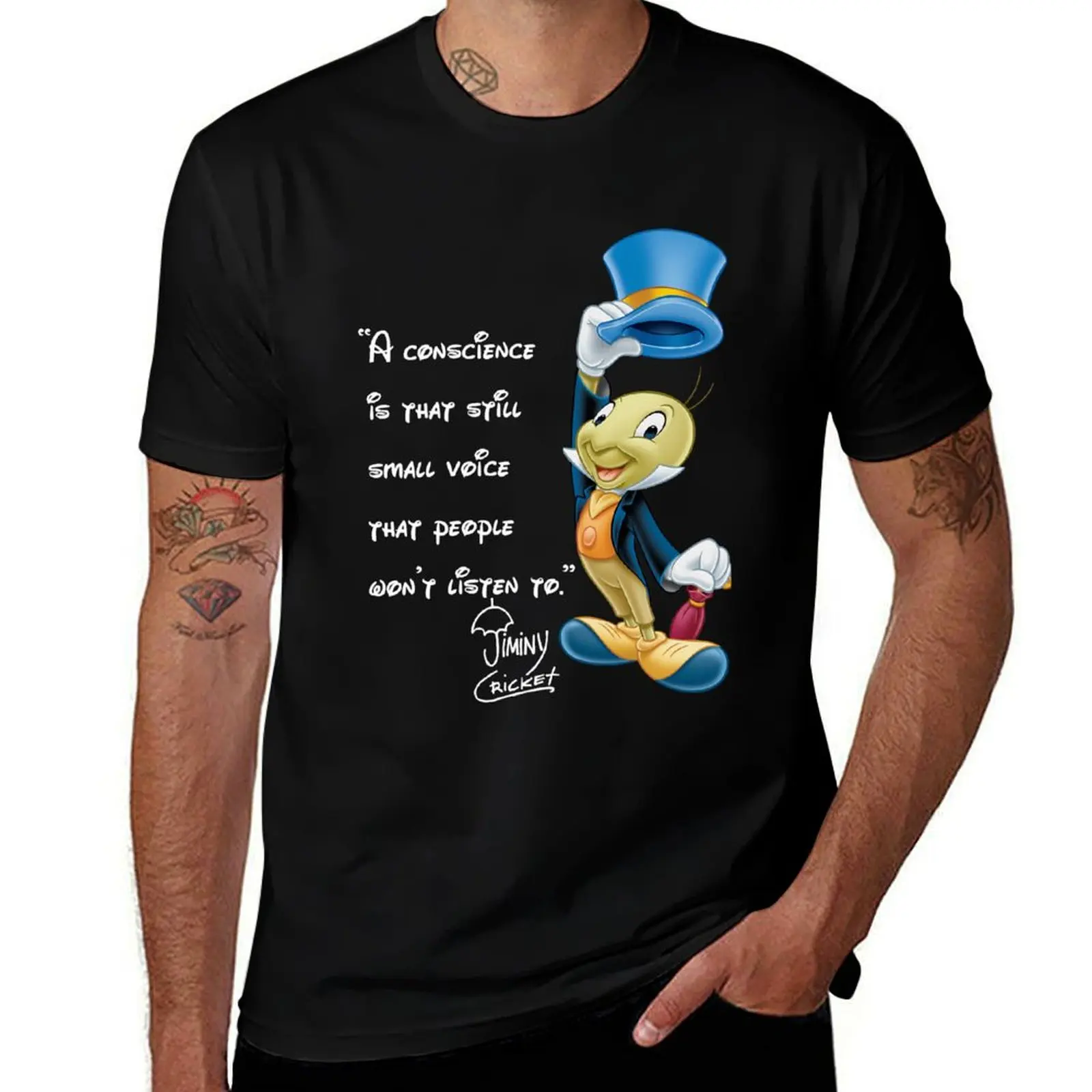 

Jiminy Cricket - Conscience Quote T-Shirt luxury clothing labubu boys animal print sweat men graphic t shirts