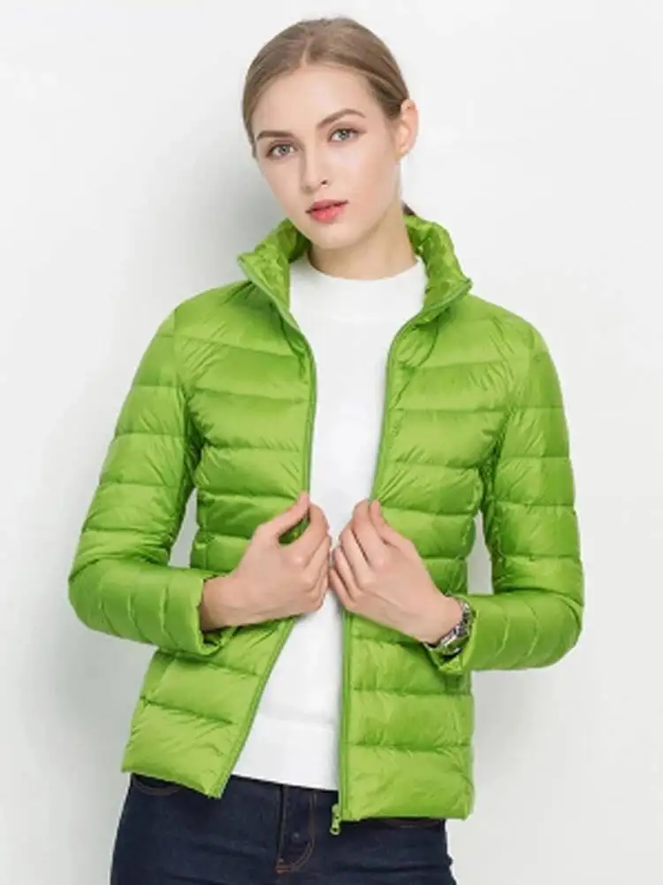 

0-10℃ Women Winter Jackets Ultralight White Duck Slim Female Puffer Parkas Portable Windproof Down Coat Outerwear 7XL