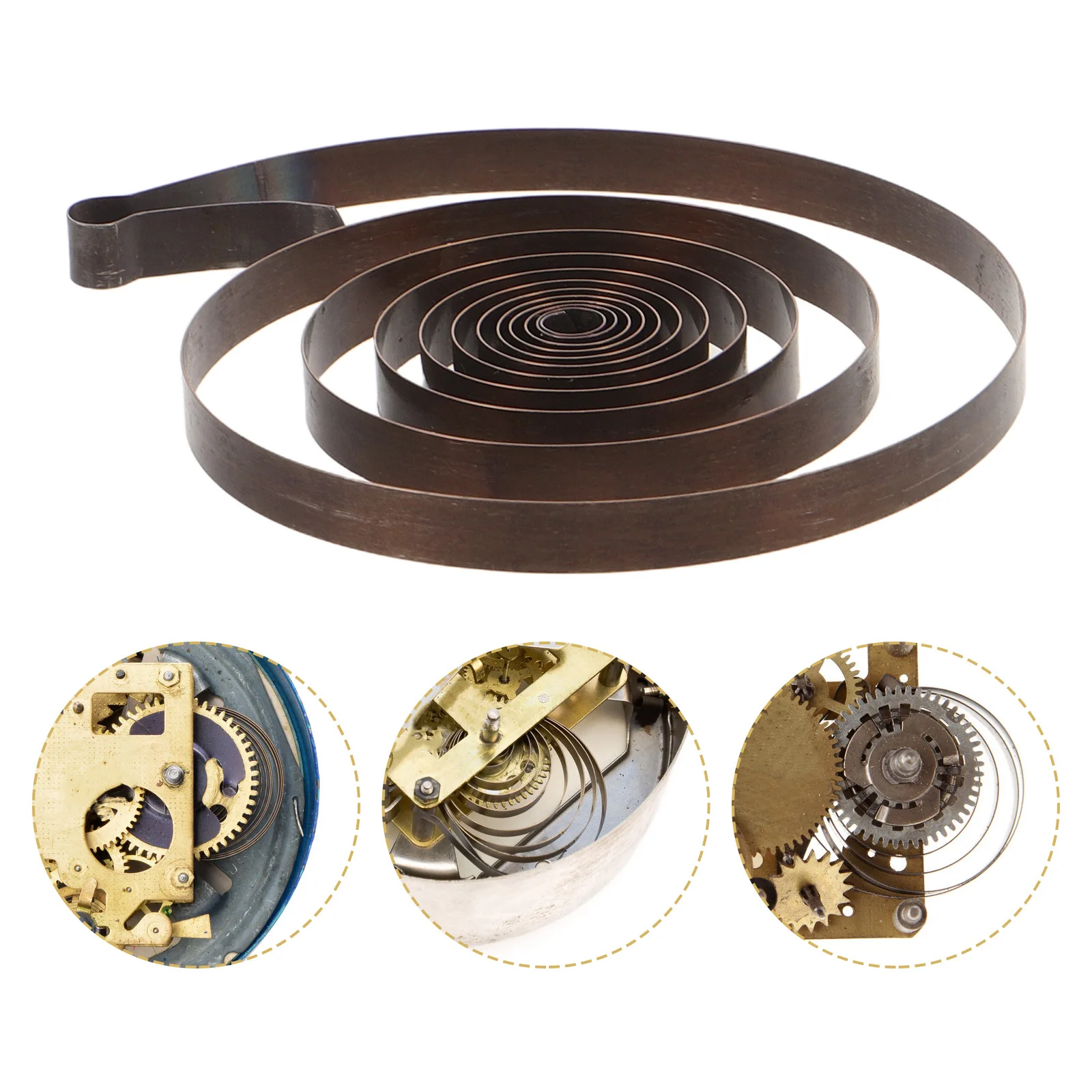 

2Pcs Mechanical Clock Mainspring Replacement: Steel Wind-Up Timepiece Mainspring for Universal Clock Repair Parts and