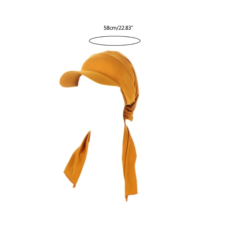 Fashion Hijabs for Women Muslim Soft Stretch Wrap Headwear Hat Cancer Chemo Turban Caps Back Ties Closure Dropshipping