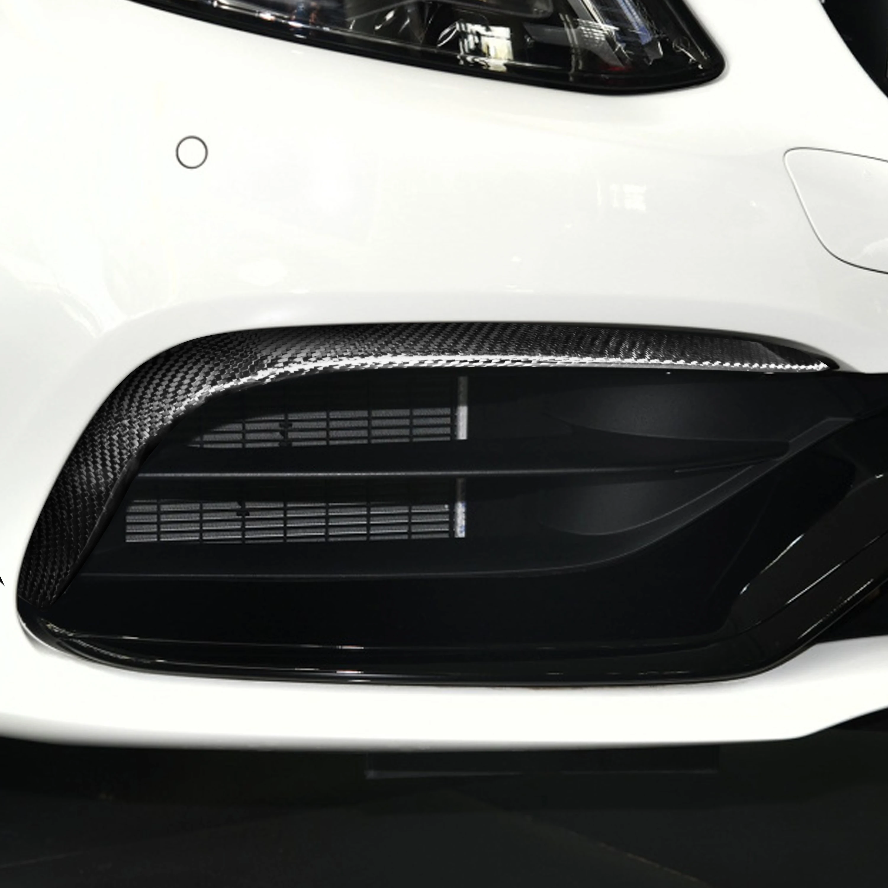 For Mercedes-Benz W205 S205 C63 C63S 2015-2021 Real Dry Carbon Fiber Front Bumper Spoiler Air Intake Replacement Car Accessories