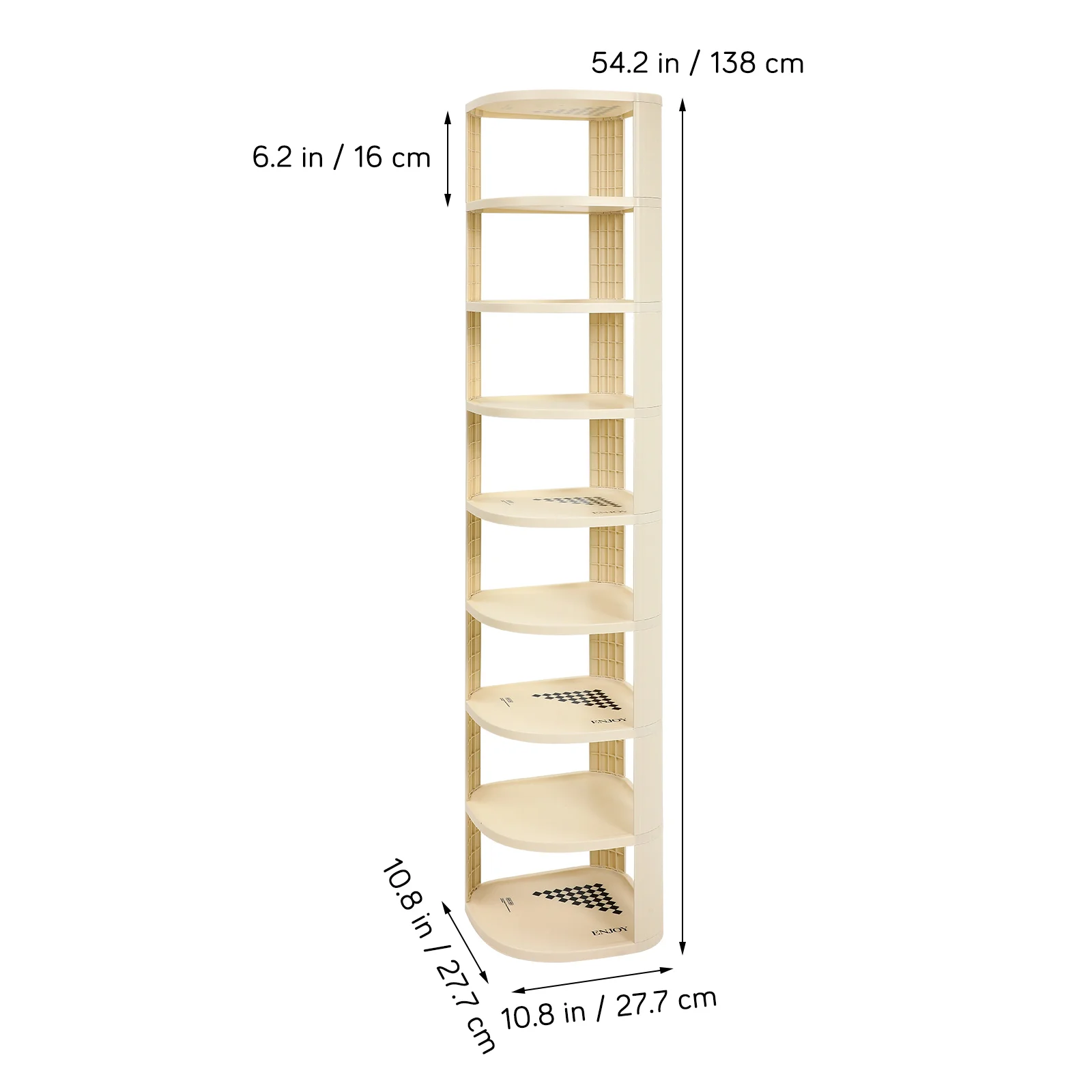 

9 Tier Slim Corner Shoe Tall Organizer Stand Space Saving Storage Shelf Home Entryway Small Spaces Sneaker Hat Purse Organizer