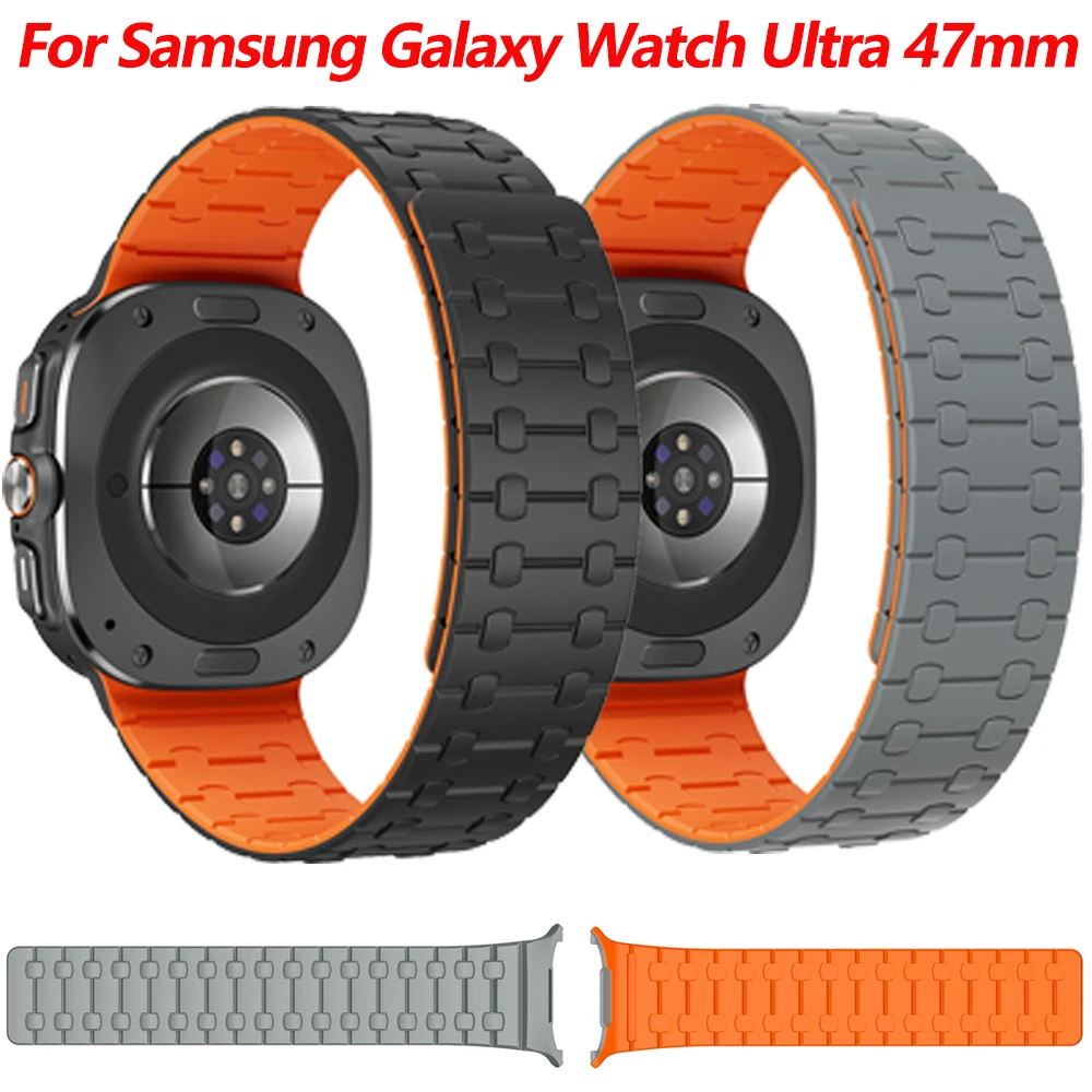 

Silicone Strap for Samsung Galaxy Watch 8-7 Ultra 47mm Magnetic Loop Watchband for Galaxy Watch Ultra 47mm Wristband Accessories