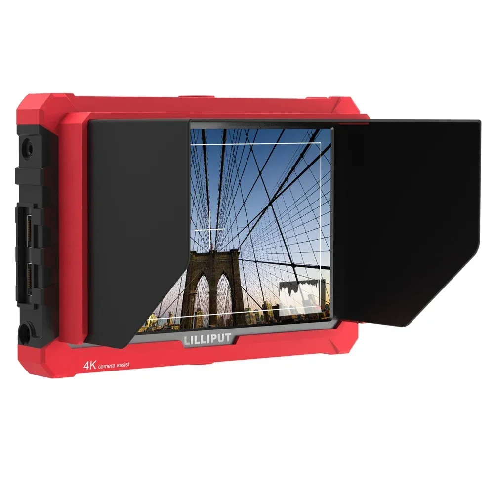 2026 Lilliput A7S Red Silion Rubber Case 4K On-Camera 7 inch Photography HDMI Video Monitor With Peaking Lever Meter function