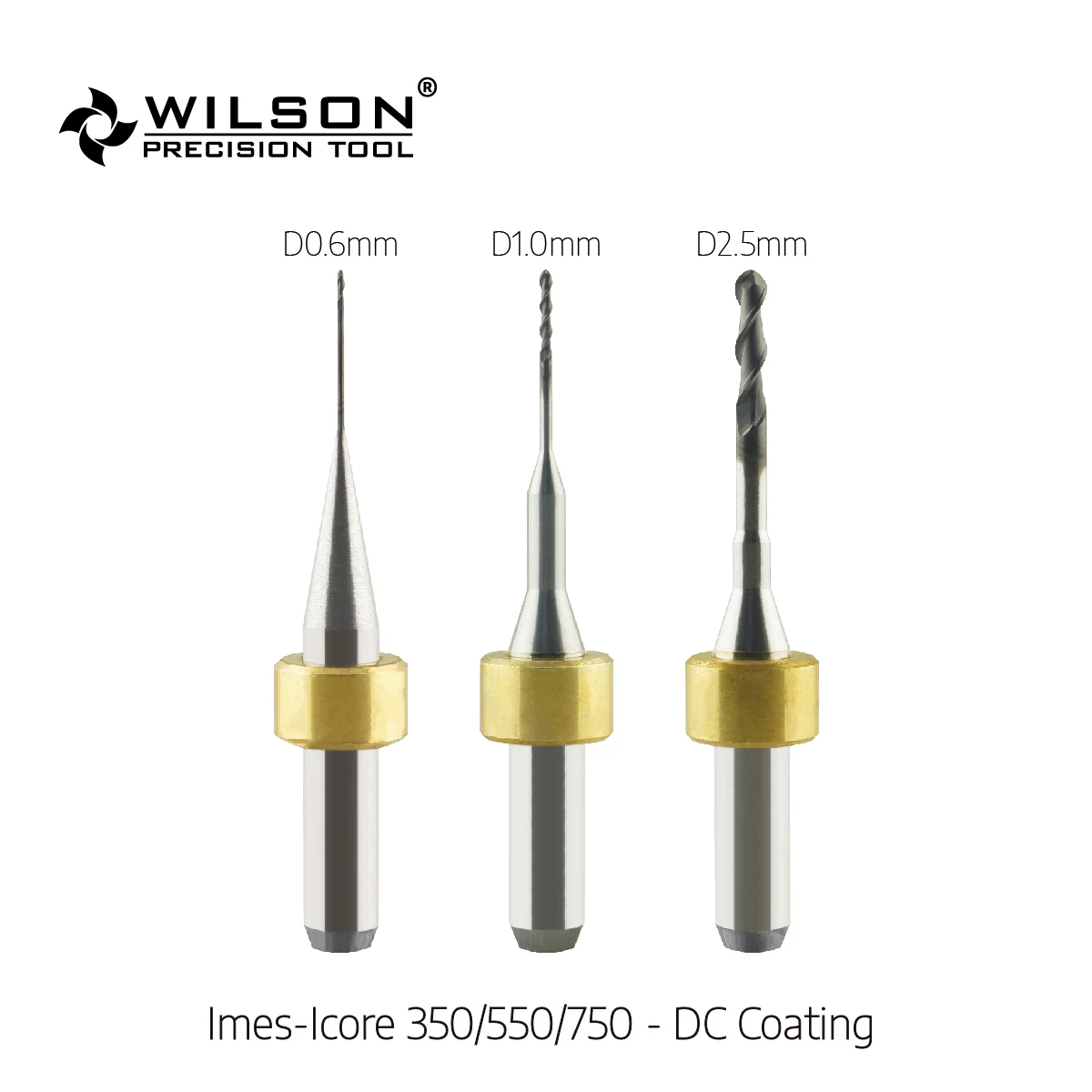 For Imes-Icore 350/550/750 Machines WILSON PRECISION TOOL Milling Burs -Cutting Zirconia- Overall Length 53mm