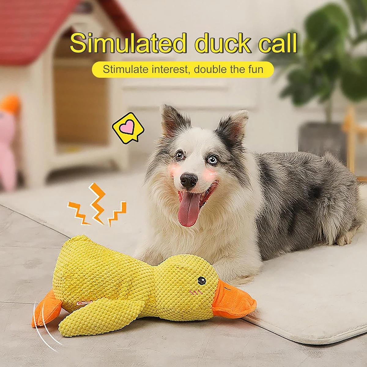 

Hot Sale Plush Doll Dog Resistant To Bite Teething Sounding Sleeping Duck Pet Relieve Boredom Toy