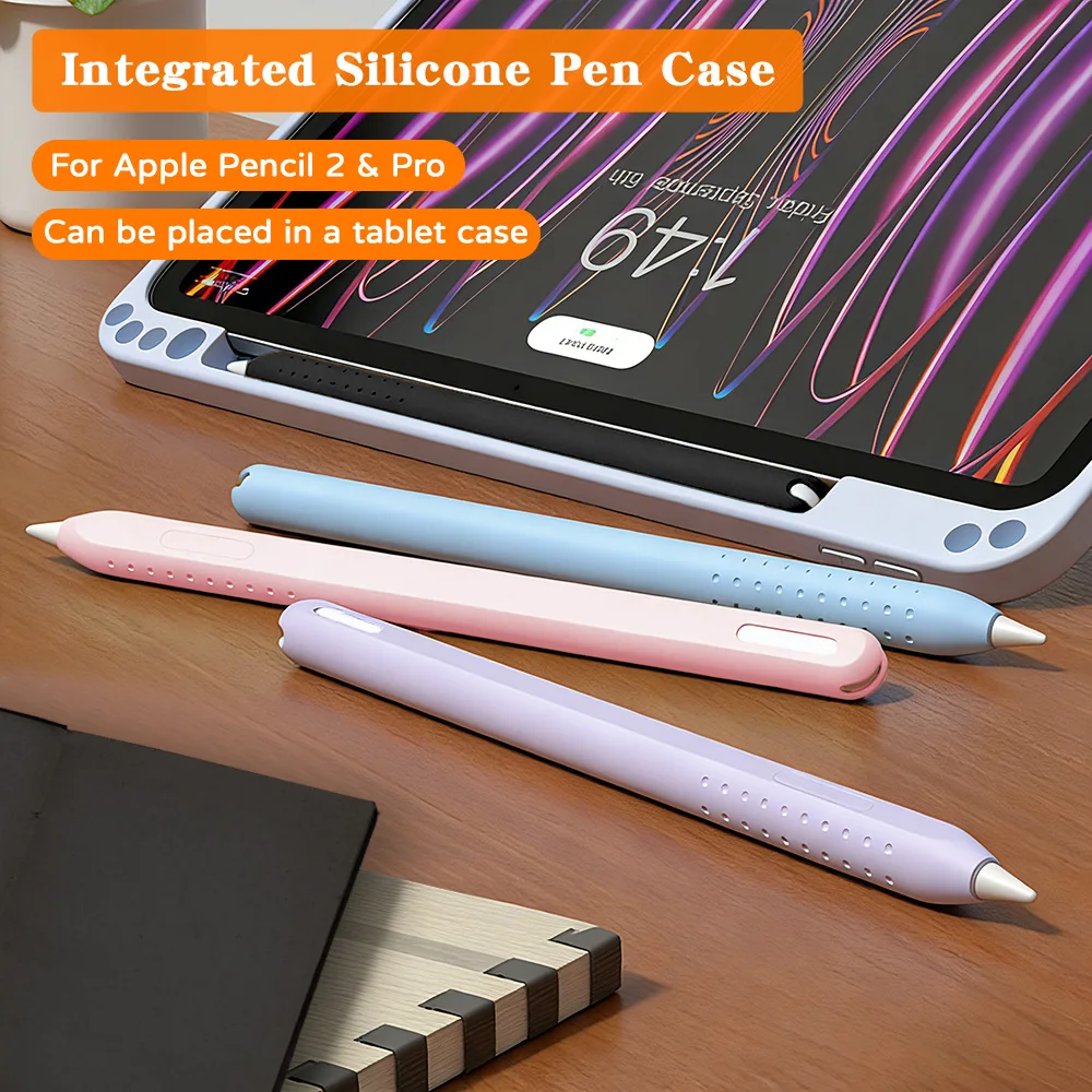 For Apple Pencil 2 And Pro Generation Silicone Case For iPad Pencil 2 Protective Cap Nib Holder Touch Pen Stylus Protector Cover