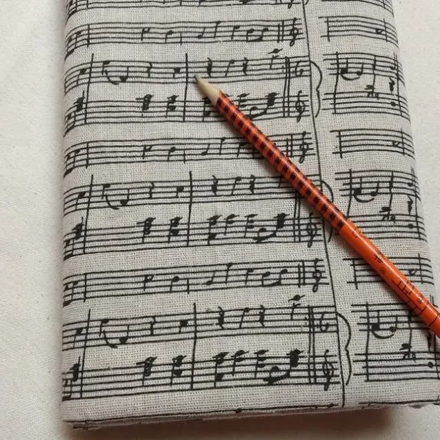 

100*155cm Cotton Linen Blend Fabric Retro Upholstery Printed Piano Music Linen Fabric DIY Home Decor Cotton Fabric
