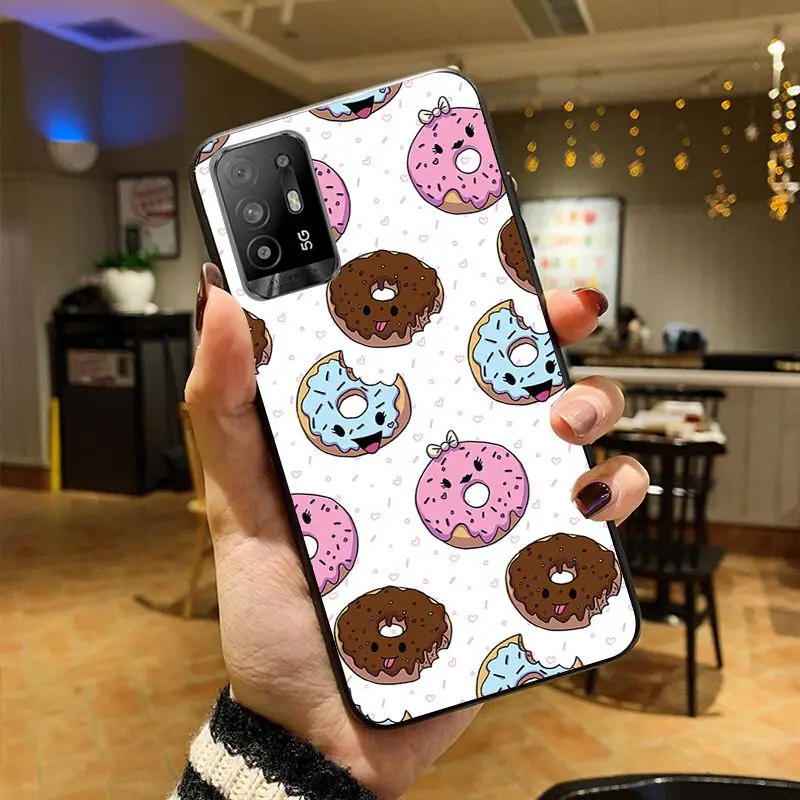 funda sweet food donuts Phone cover For OPPO A94 A74 A9 A5 A53 A73 2020 A57 A76 A96 4G A54 A78 A95 A98 A72 5G Cases coque