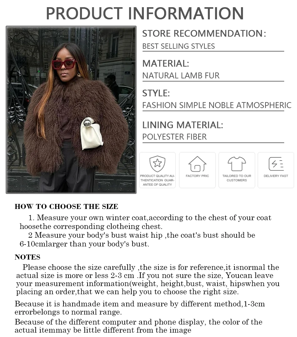 Winter Jackets Real Sheepskin Coats For Female Mongolian Lamb Fur Coat Short Natural Fur Jacket