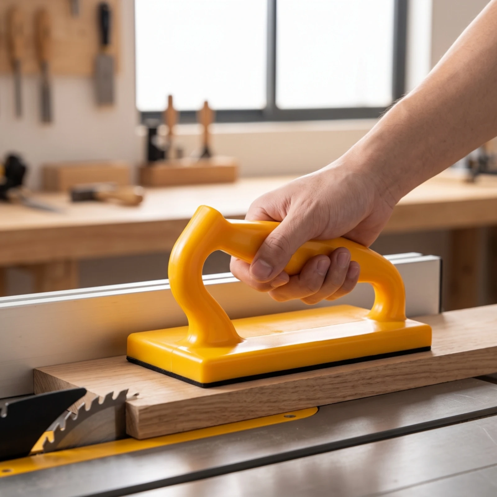 Woodworking Push Block Comfortable Push Block Woodworking Hand Tool Safe Low-Profile for Woodworkers, Table Saw, Jointer