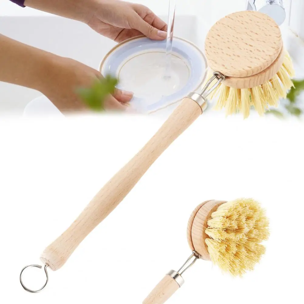 Dishwashing Brush Long Handle Labor-saving Beech Cleaning Brush Houseware for Dorm