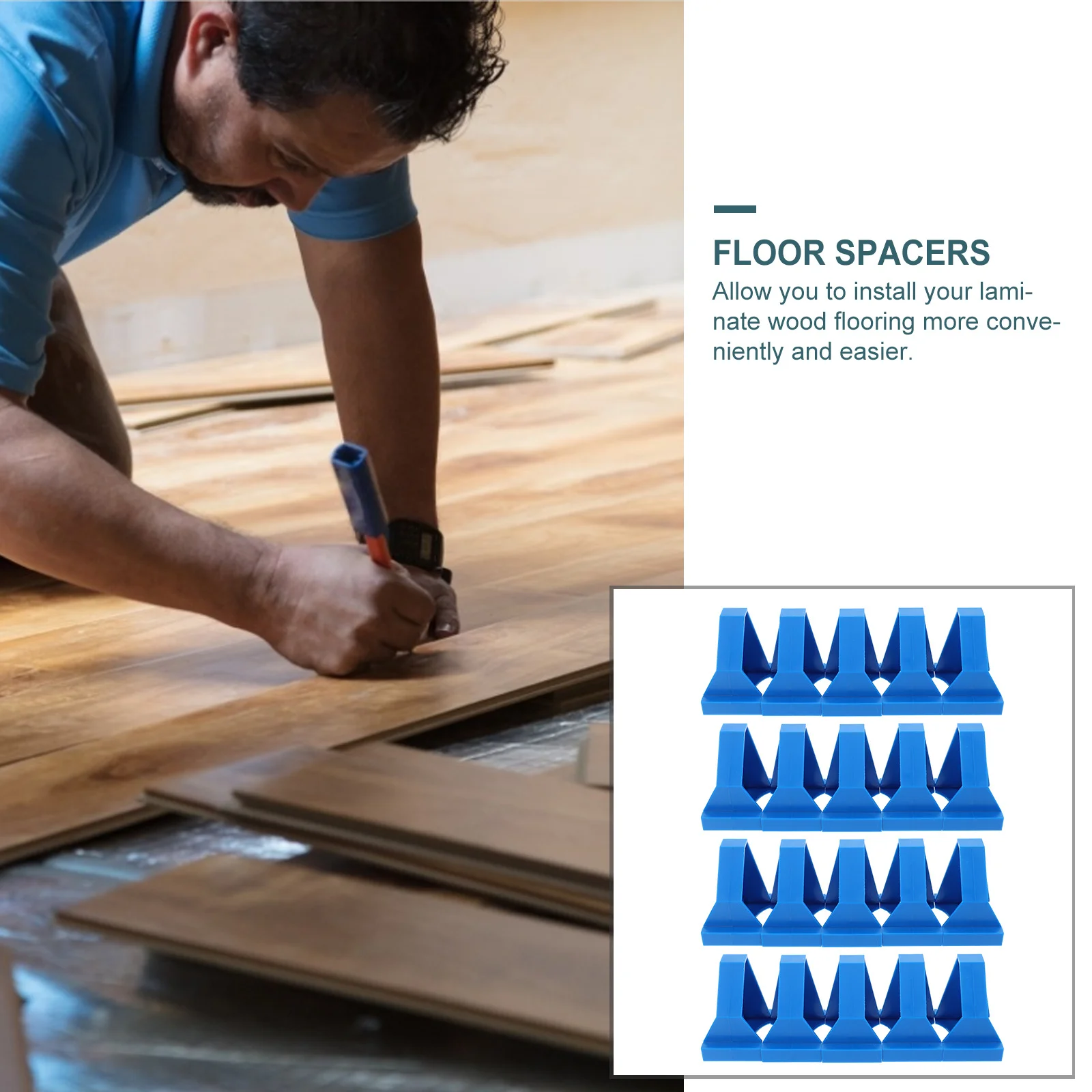 20 قطعة من فواصل تركيب الأرضية، تصميم خاص، أدوات تباعد ثابتة، مجموعة فاصل ABS متينة #5