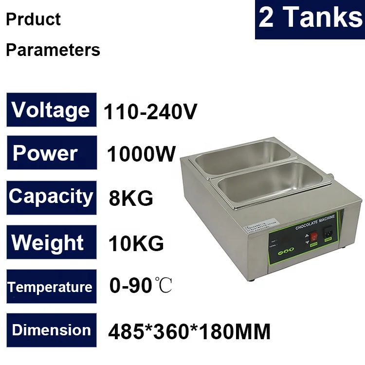Electric 8kg Chocolate Tempering Melting Machine 2 Pots Melter 110v 220v