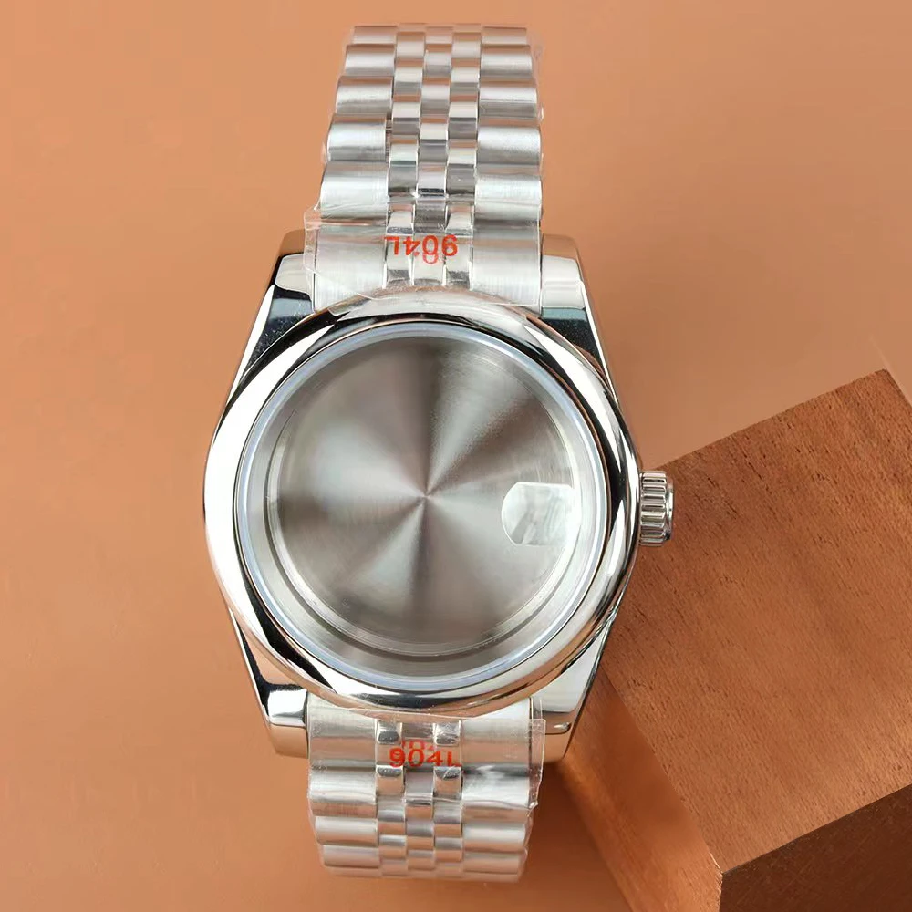 

36mm 39mm Watch Case Jubilee Strap Folding Buckle Stainless Steel For NH35 NH36 Movement 28.5MM Dial Waterproof Watch Parts