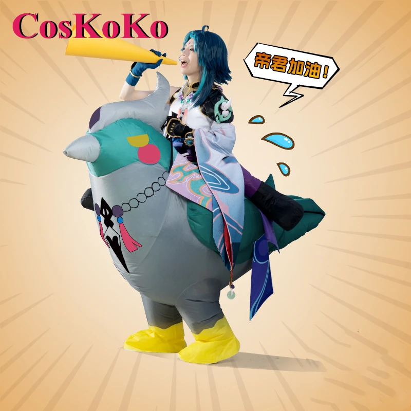 CosKoKo Xiao/Zhongmovies-Costumes Gonflables Amusants, Jeu d'Anime Genshin Impact, Belle Tenue de Jeu en Plis pour ixd'Halloween, Nouveau