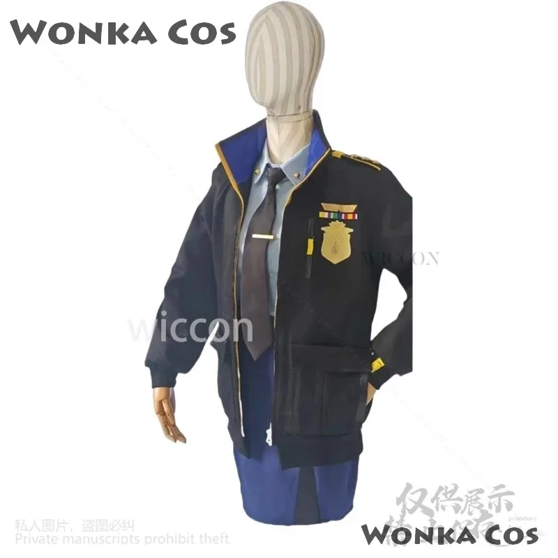 CyGame 블루 아카이브 칸나 코스프레 의상 섹시 드레스 블랙 옐로우 코트 타이 세트 가발 털 귀마개 할로윈 코스프레