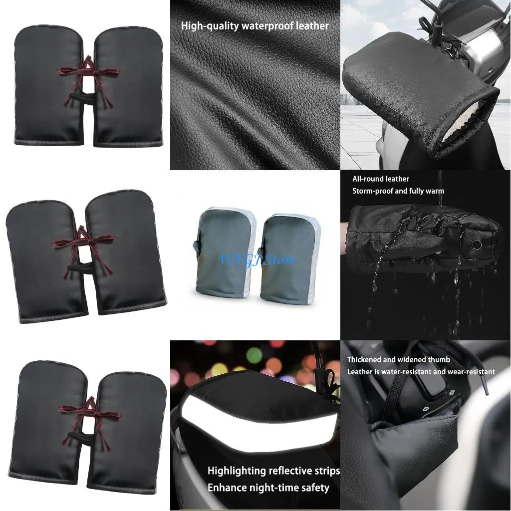 

37JE Cold Weather Gloves Thermal Windproof Handlebar Muffs Cover For Motorcycle Bike