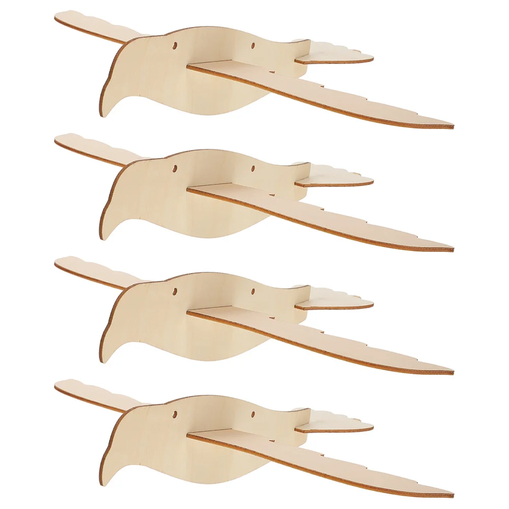 

4Pcs Wooden Eagle Shape DIY Graffiti Airplanes Kids Handicraft Painting Creative Early Educational Craft Decoration