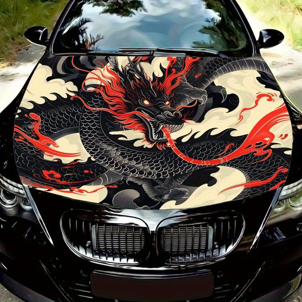 

Виниловая наклейка премиум-класса с черным драконом для капота автомобиля — прочная и устойчивая к ультрафиолетовому излучению, легко чистящаяся наклейка из ПВХ, идеально подходит для кузова автомобиля D