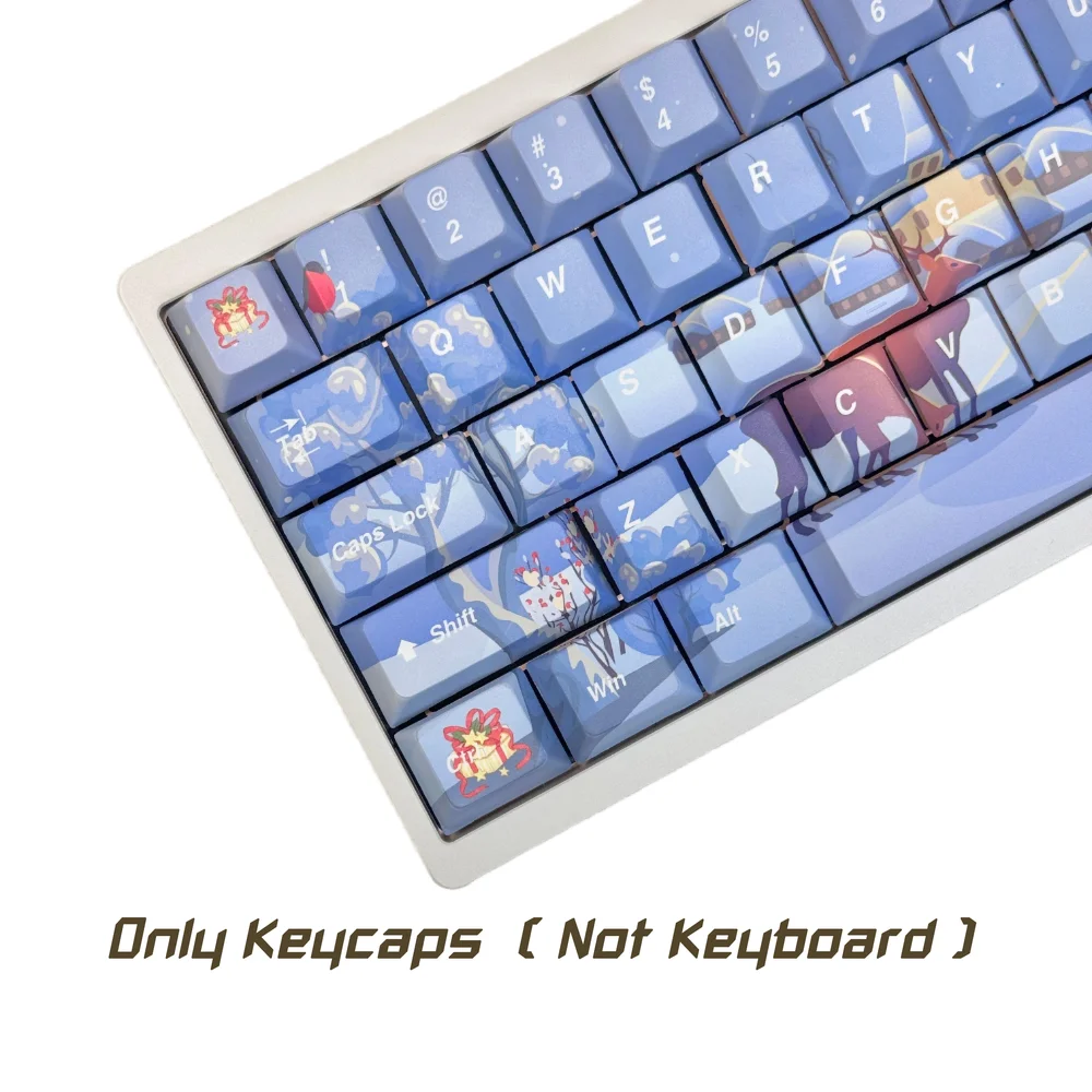 New Year 136 Keys ANSI US Layout Cherry Profile PBT Dye Sublimation KeyCaps Set for Mechanical Keyboard 61/64/75/84/87/104/108