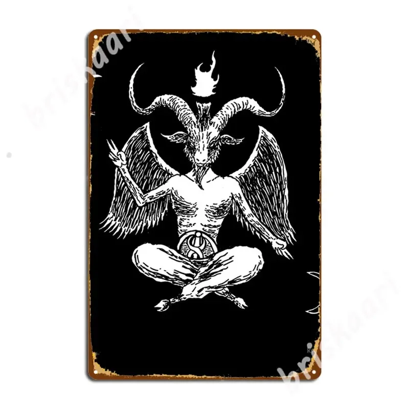 Baphomet Satanic Hellish Royalty By Kraftd Metal Signs Wall pub Garage Club Decoration Wall Decor Tin sign Posters