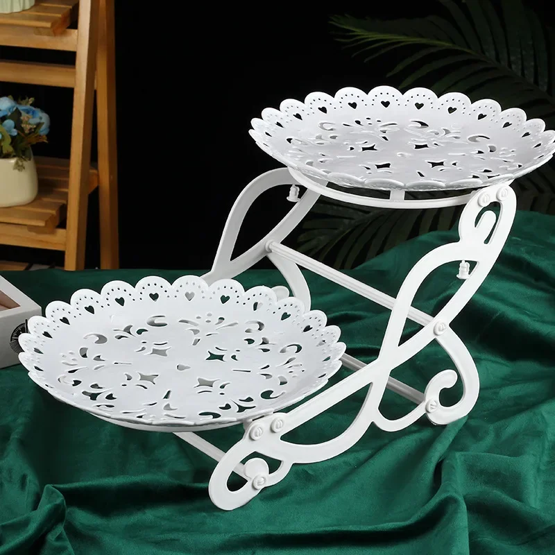 

Cake Stand European Style 2 Tier Pastry Cupcake Fruit Plate Serving Dessert Holder Wedding Party Home Decor