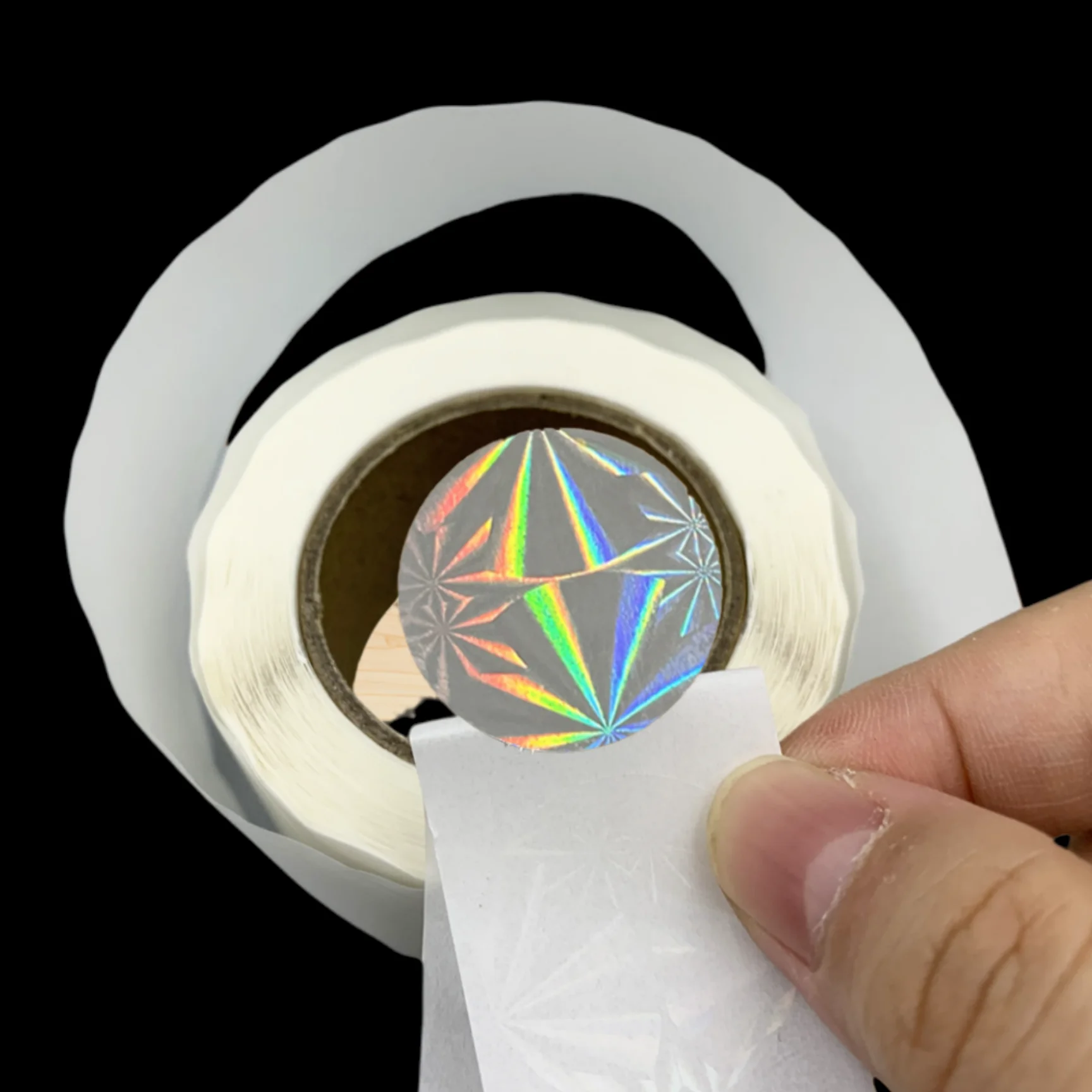 500/1000 Stück transparente Laser-Schneeflockenfolie, selbstklebende Siegel, Aufkleber für Geschenkbox, Paketversiegelung, Hochzeitsfeier-Einladung – Detail 4