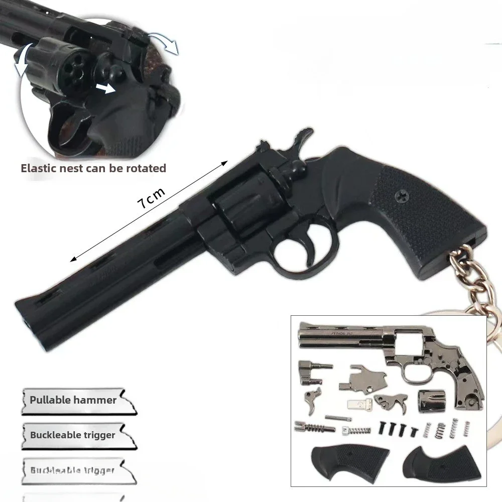 1:3 Miniatuur Revolver Pistool Desert Eagle Model Afneembare Legering Speelgoed Pistool Sleutelhanger Hanger Ornamenten Voor Volwassen Jongens Gift