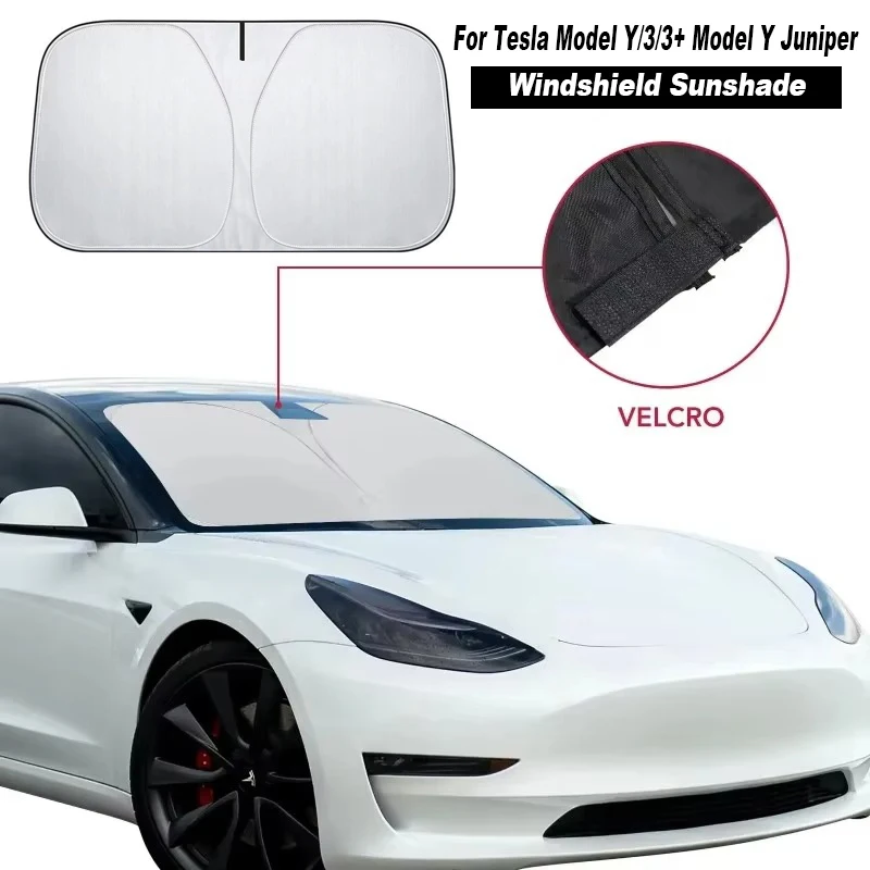 

Для Tesla Model 3Y автомобильный солнцезащитный козырек на лобовое стекло, складной солнцезащитный козырек на переднее окно, теплозащитный козырек 2021-2024, автомобильные аксессуары
