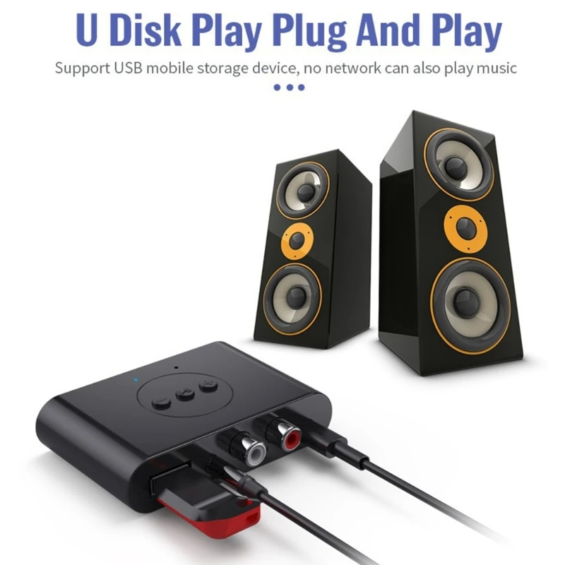 Bluetooth-compatible 5 3 Music Receiver With USB Playback And Double Stereo Output For Car Home Stereo Systems