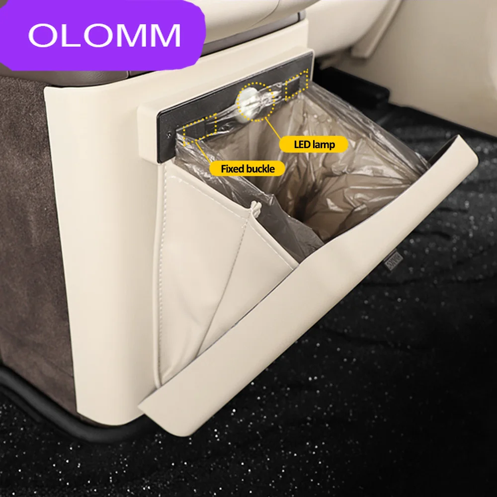 Fit for Denza N9 Rear Refrigerator Anti Kick Pad Car Accessories Multifunctional Garbage Bag Storage Box With Built-in LED Light