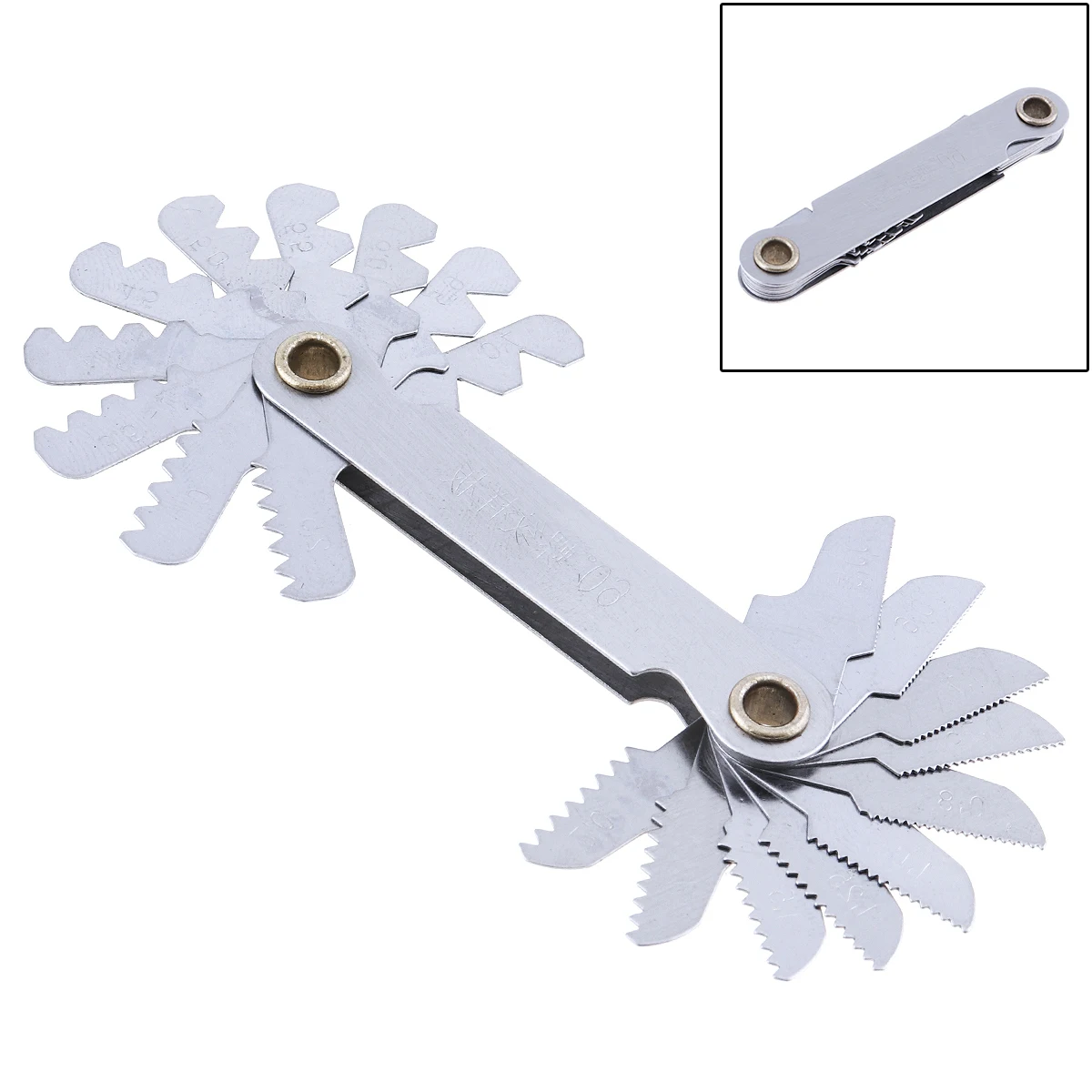 

20pcs/set Screw Pitch Gauge Metric Stainless Steel Thread Gauge 60 Degree with 0.5-7.0 Blades Range for Industrial Measurements