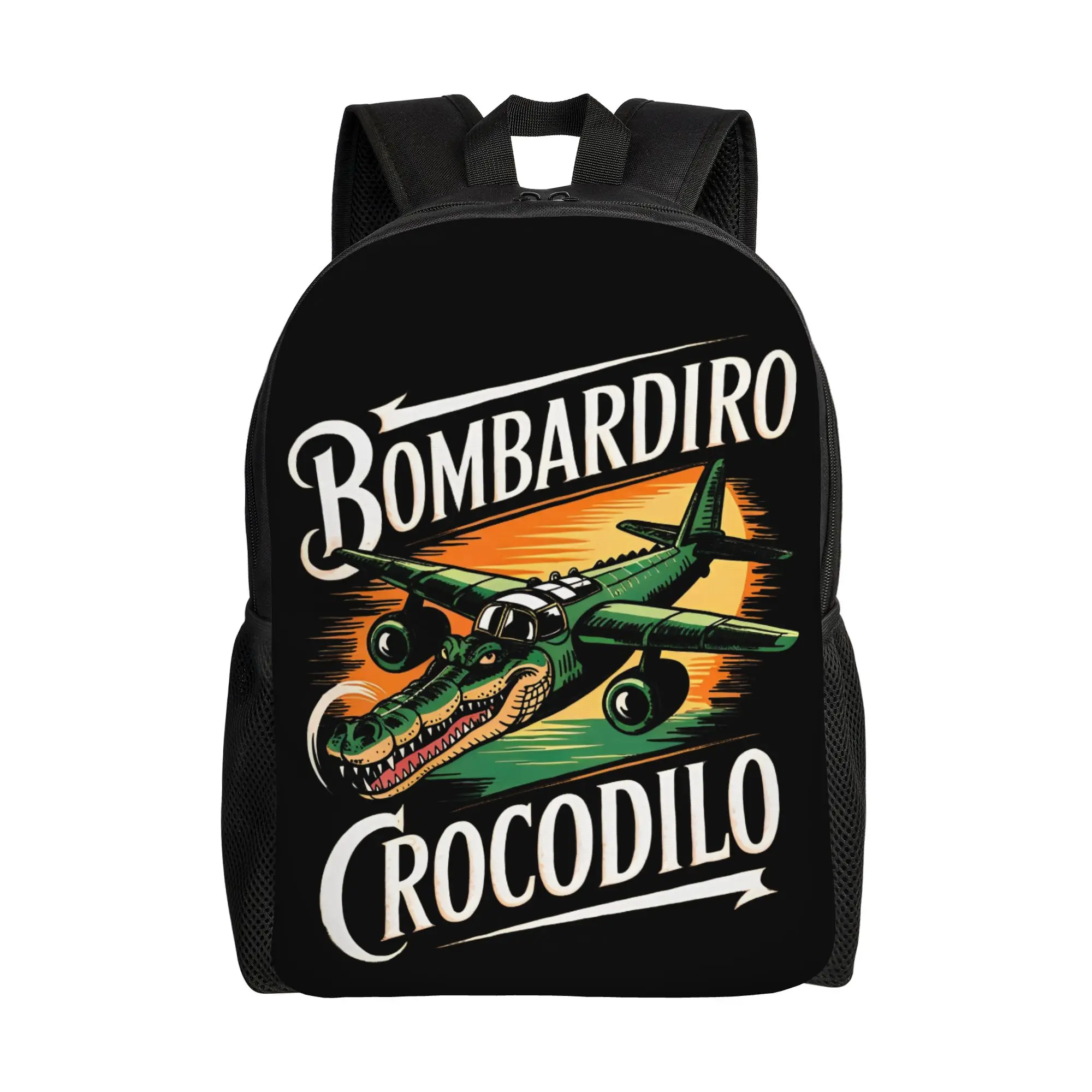 

Рюкзак Bombardiro Bombardino Crocodilo для старшей школы, походный, городской, итальянский, для ноутбука, холщовый, с карманом