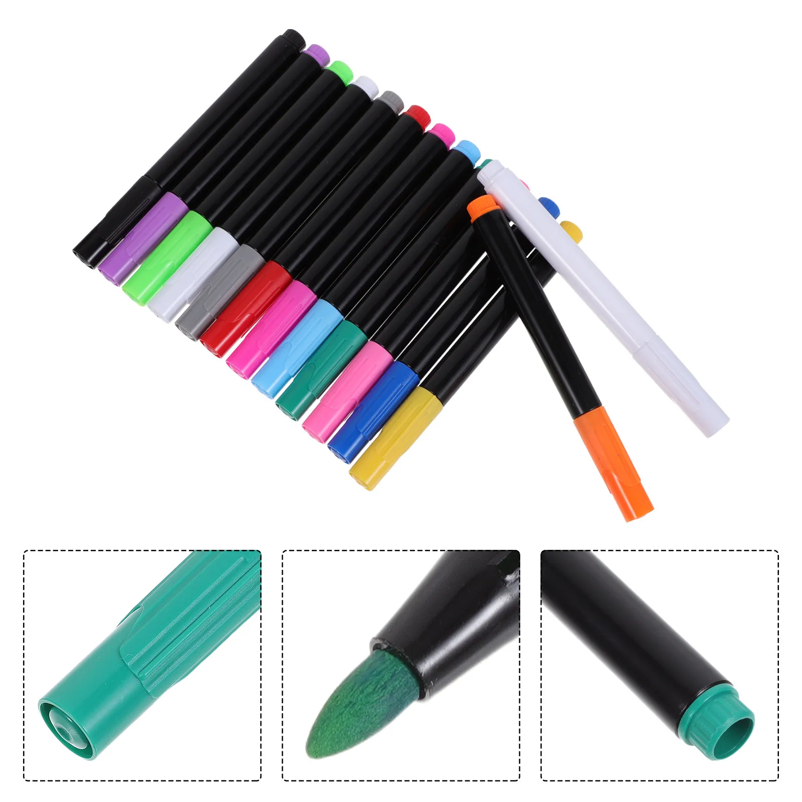 

Набор маркеров для белой доски, 14 шт., 14 цветов, быстросохнущие, стираемые, для черных досок, стекла, окон, офиса, школы