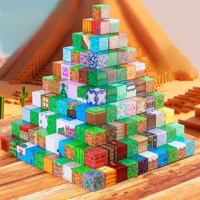 Pixel My Mini World Model Set Building Blocks Cube Creative DIY Toys For Children Magnetic Word Toy Kids Birthday Festivals Gift