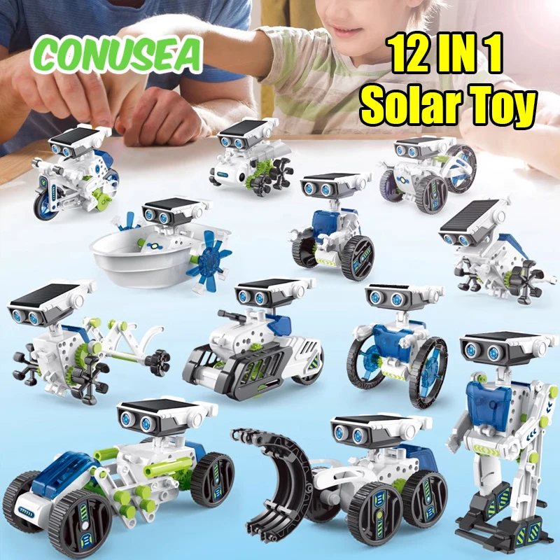 

12 In 1 Solar Robot Toy Science Experiment Diy Building Powered Learning Tool Education Robots Technological Gadgets Kit for Kid