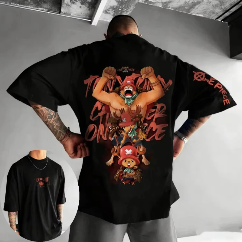 

One Piece Men's and Women's T-shirt Tony Tony Chopper Anime New Tee Summer Spring Boys Girls Short-sleeved Parent-child Outfit