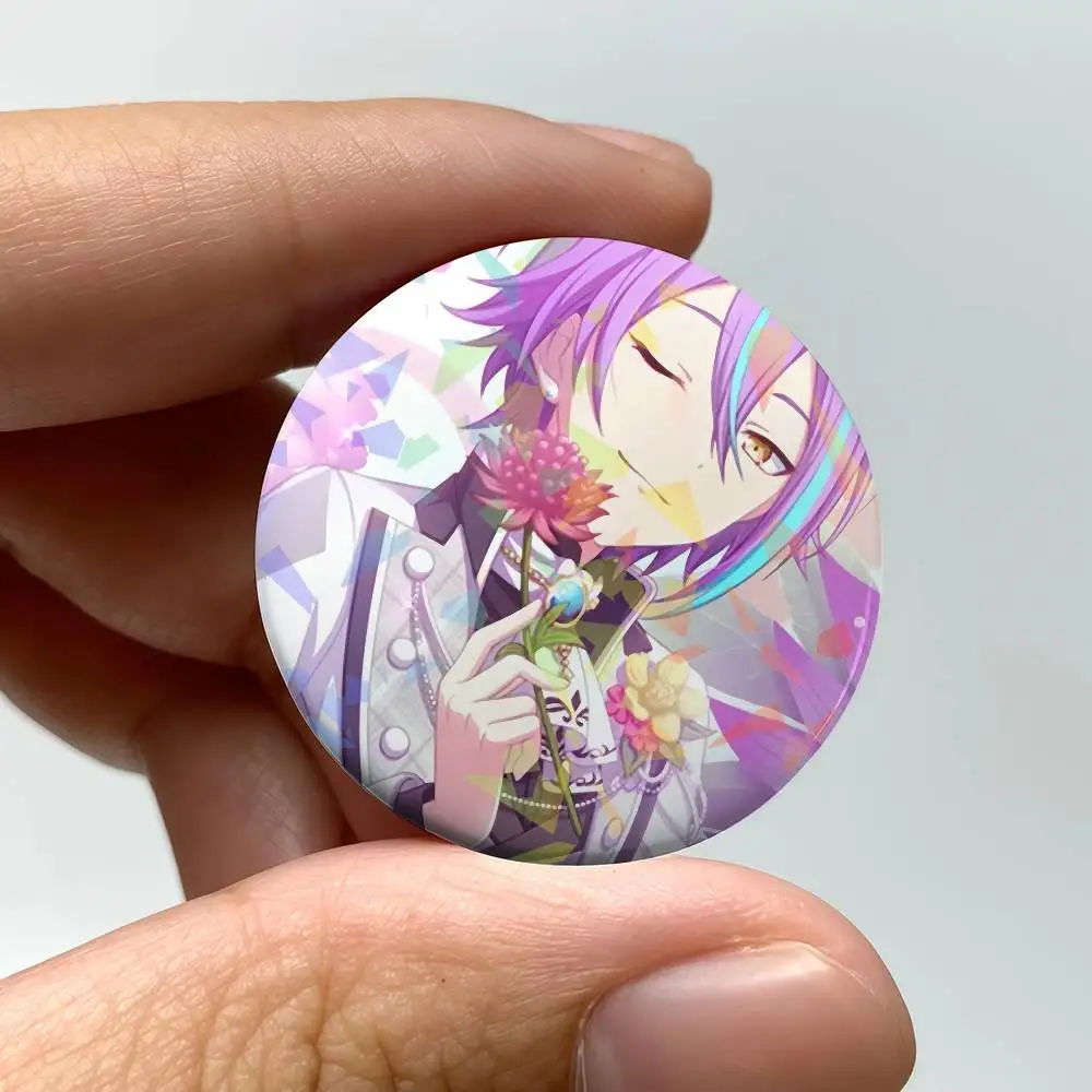 أنيمي Kamishiro روي شارات مستديرة رائعة شارة دبابيس دبابيس الإبداعية للملابس الليزر قبعة ظهره هدية الملحقات