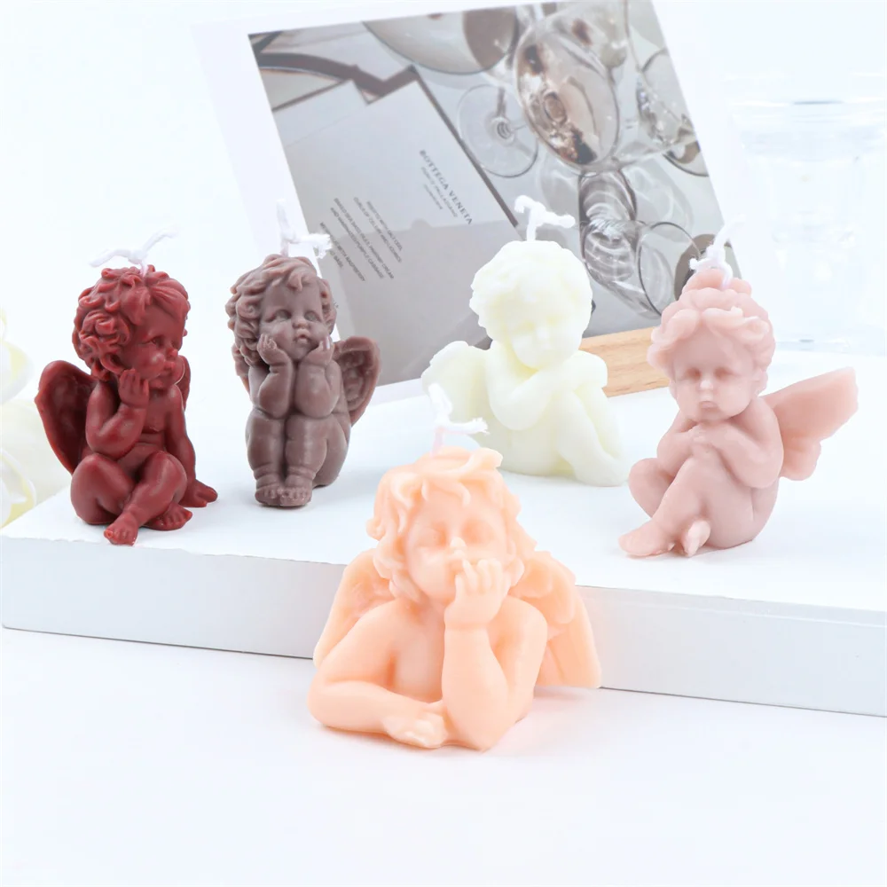 

5 Sizes Cute Little Angle Baby Silicone Mold Chocolate Candle Plaster Mould DIY Aromatherapy Household Decoration Craft Tools