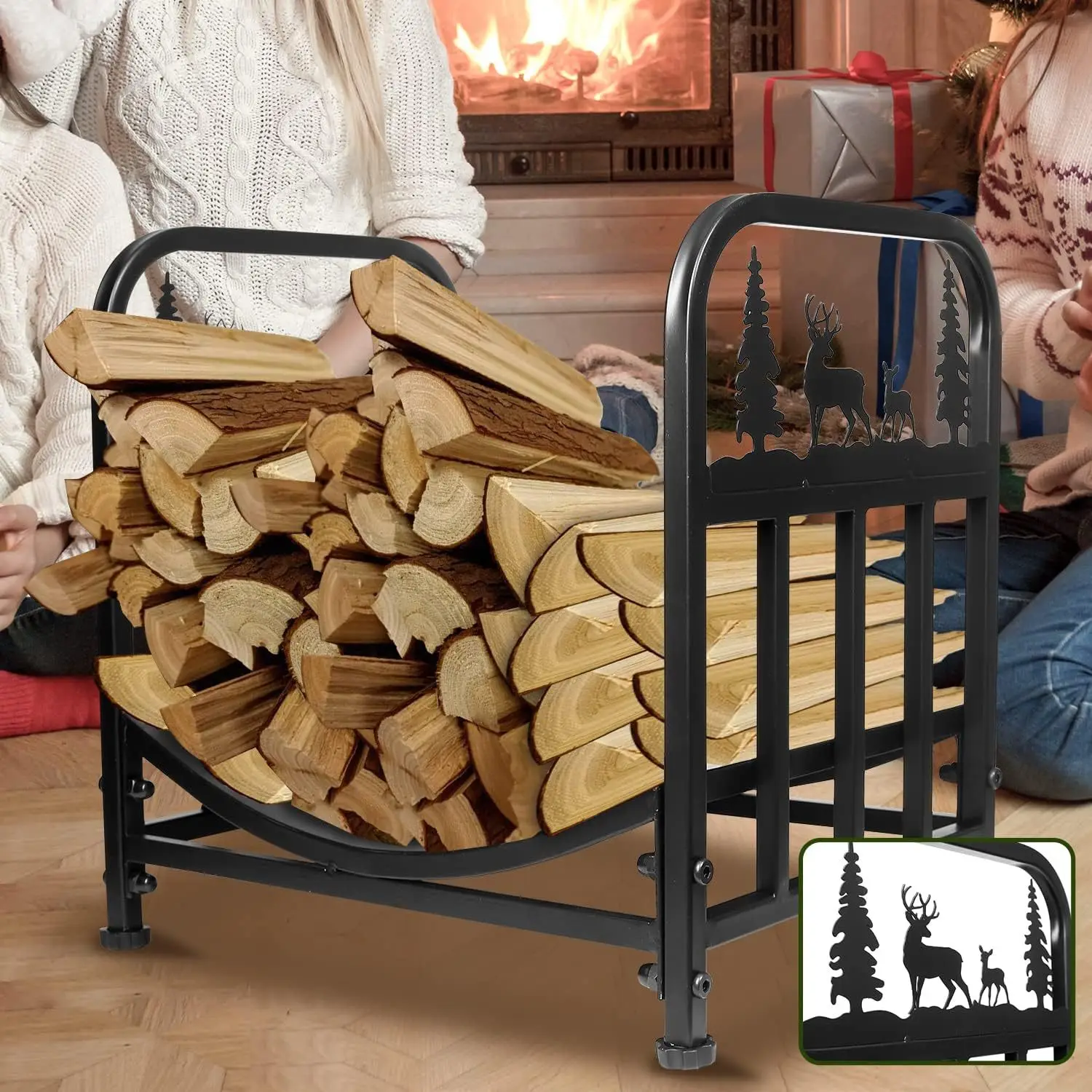 

iron firewood rack Indoor outdoor fireplace wood storage rack Firewood storage rack