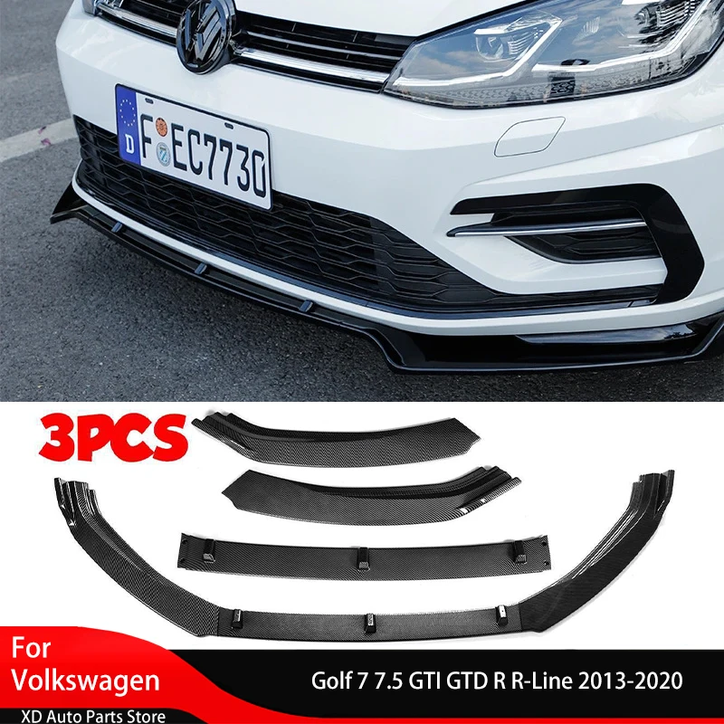 Maxton Style Front Bumper Blade Splitter Lip for Volkswagen Golf 7 7.5 GTI GTD R R-Line 2013-2020 Bumper Diffuser Spoiler Guard