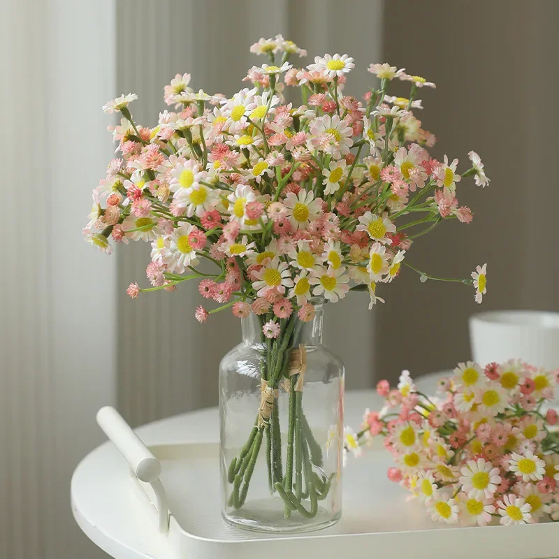 5pcs,Artificial Chamomile Daisy Flowers, European Style Table Decor, Silk Fake Flowers for Home Outdoor Decoration