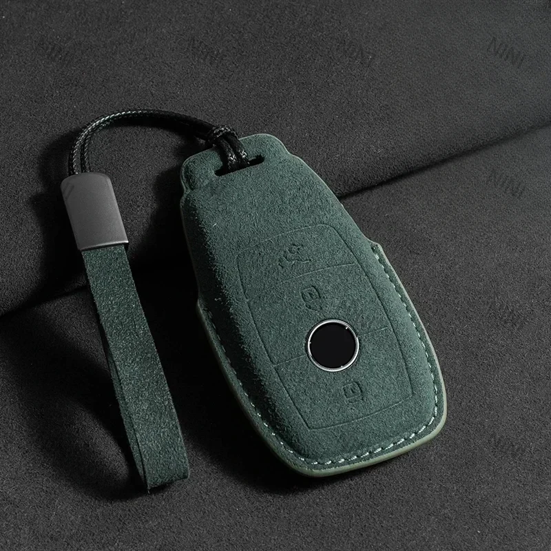 

Кожаный чехол для ключей от автомобиля Mercedes Benz A C E S G Class GLC CLE CLA GLB GLS W177 W205 W213 W222 X167 AMG Сумка для автомобильного ключа