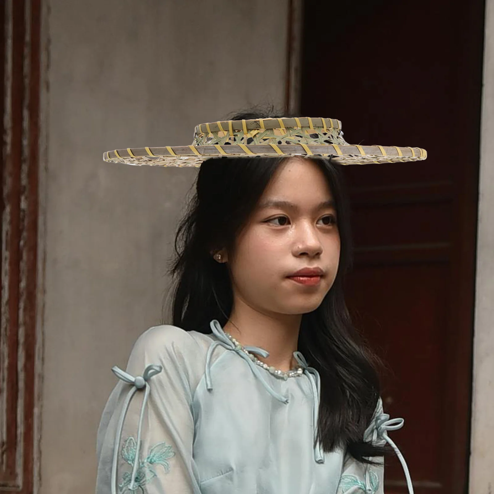 

Hollow Bamboo Woven Hat Traditional Conical Cap for Cosplay Performance Oriental Sun Hat