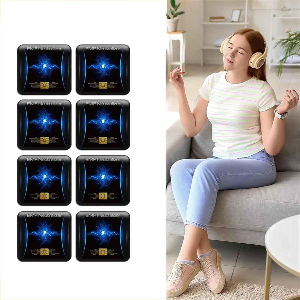 New Electronics 8 Pieces of Cell Phone Protection Neutralizers Stickers, Blockers Equipment Stickers for All Devices Emit Radiat