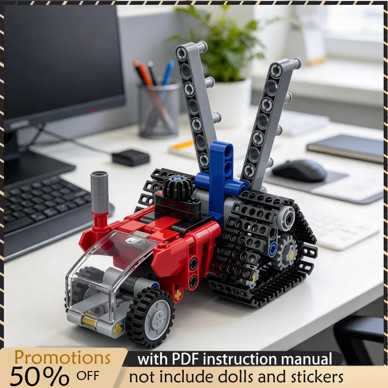 154PCS MOC Technical Half‑Track Tractor Vehicle Model Building Blocks DIY Assembly Toy Adult Collector Collection Desktop Gift