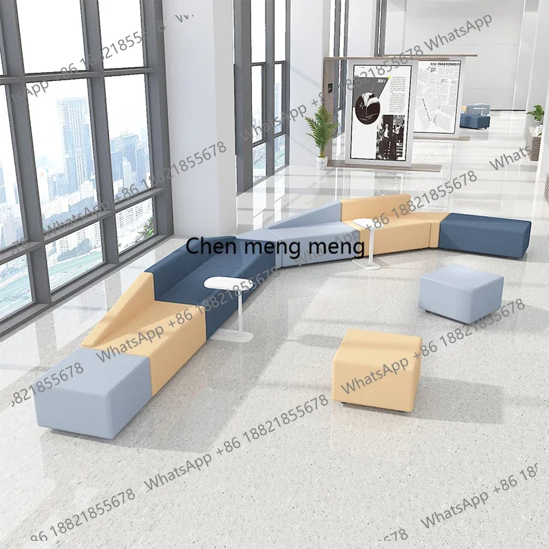 Office Hotel Lobby Exhibition Hall Rest Area Combination Creative Irregular Fabric Office Sofas and Coffee Tables FurnitureDD182