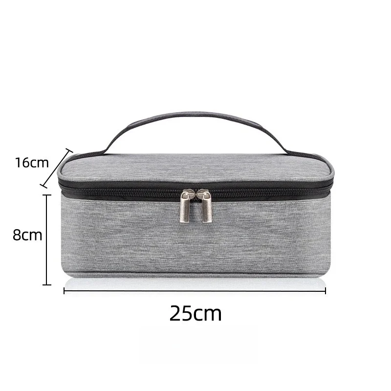 Bento-Tasche mit Griff, doppelter Reißverschluss, wasserdicht, rechteckig, tragbar, Thermo-Lunchbox, Beutel, isolierter Lebensmittel-Bento-Aufbewahrungsbehälter – Detail 4