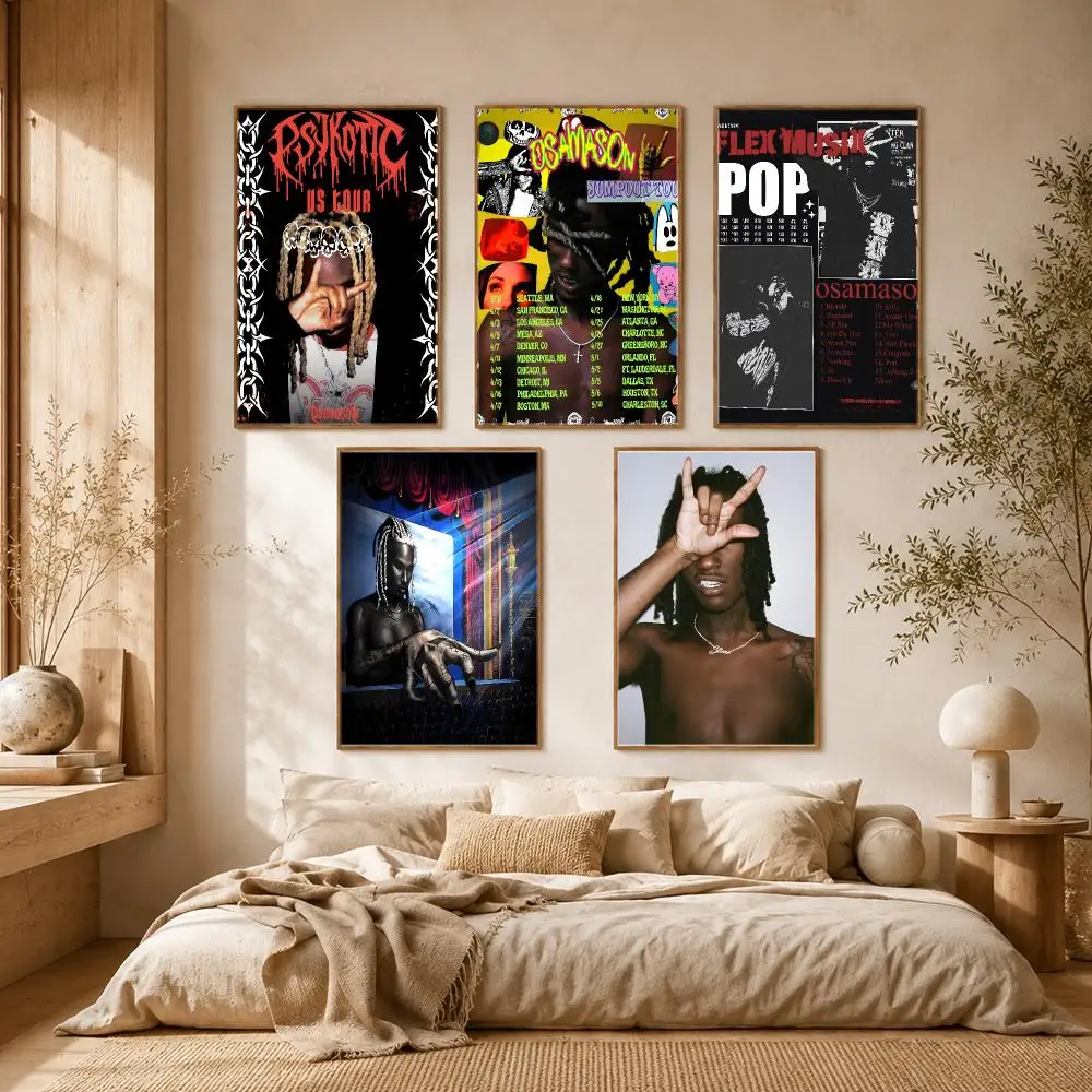 OsamaSon Rapper Experimental Poster Self-adhesive Advanced Aesthetic Printing Paper Wall Art for Living Room Home Decor